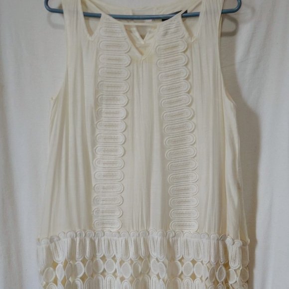 Gracia Cutwork Embriodery Cotton and Silk Shift Dress SZ Medium - Picture 1 of 5